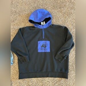 Adidas Adventure Half Zip Hoodie Pullover Fleece Lined Hood Black Men's XL